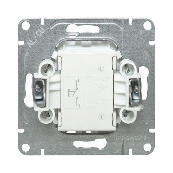 Механизм выключателя, одноклавишный, кнопочный, шампань Эпика EKF Механизм выключателя, одноклавишный, кнопочный, шампань Эпика EKF