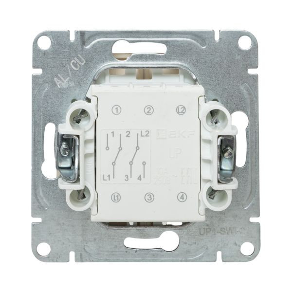 Механизм выключателя, двухклавишный, проходной, кремовый Эпика EKF Механизм выключателя, двухклавишный, проходной, кремовый Эпика EKF