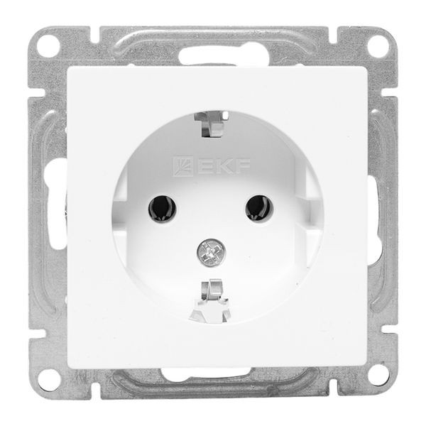 Механизм розетки, 16А, с заземлением, без шторок, белый Эпика EKF Механизм розетки, 16А, с заземлением, без шторок, белый Эпика EKF