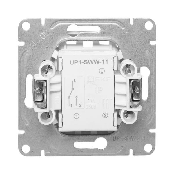 Механизм выключателя, одноклавишный, проходной, алюминий Эпика EKF Механизм выключателя, одноклавишный, проходной, алюминий Эпика EKF