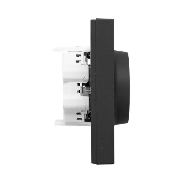 Механизм розетки двойной, 16А, с заземлением, со шторками, с рамкой, чёрный Эпика EKF Механизм розетки двойной, 16А, с заземлением, со шторками, с рамкой, чёрный Эпика EKF