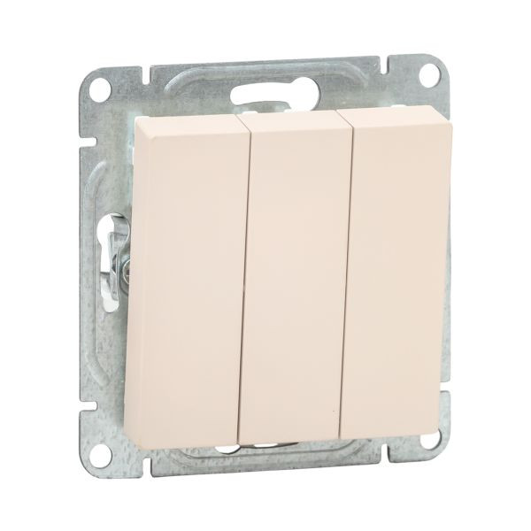 Механизм выключателя, трёхклавишный, кремовый Эпика EKF Механизм выключателя, трёхклавишный, кремовый Эпика EKF