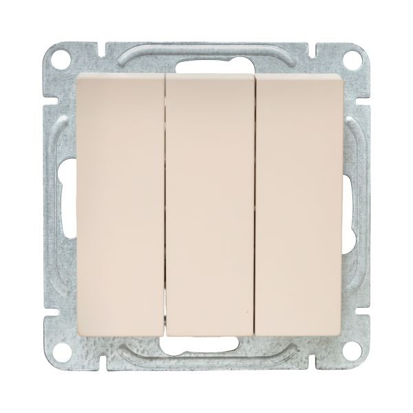 Механизм выключателя, трёхклавишный, кремовый Эпика EKF Механизм выключателя, трёхклавишный, кремовый Эпика EKF