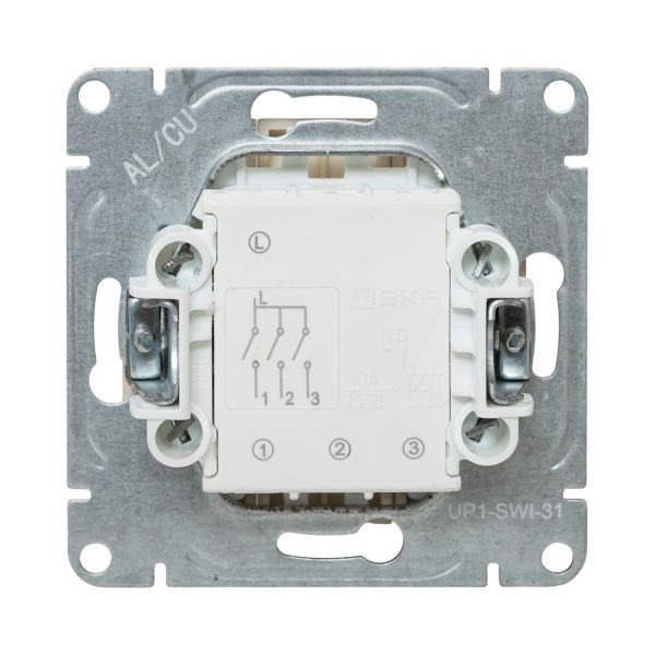 Механизм выключателя, трёхклавишный, кремовый Эпика EKF Механизм выключателя, трёхклавишный, кремовый Эпика EKF