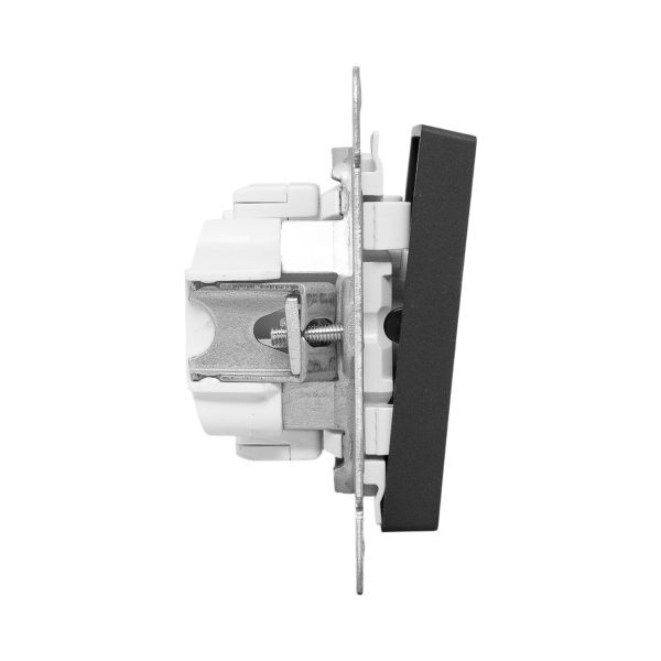 Механизм выключателя, одноклавишный, проходной, чёрный Эпика EKF Механизм выключателя, одноклавишный, проходной, чёрный Эпика EKF