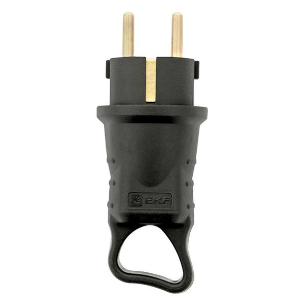 Вилка угловая каучуковая с кольцом 230В 2P+PE 16A IP44 EKF Марс Вилка угловая каучуковая с кольцом 230В 2P+PE 16A IP44 EKF Марс