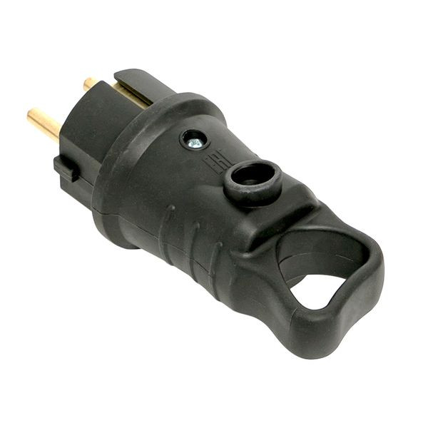 Вилка угловая каучуковая с кольцом 230В 2P+PE 16A IP44 EKF Марс Вилка угловая каучуковая с кольцом 230В 2P+PE 16A IP44 EKF Марс