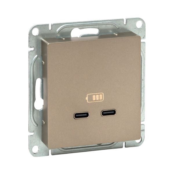 Механизм розетки USB-C - 2шт, шампань Эпика EKF Механизм розетки USB-C - 2шт, шампань Эпика EKF