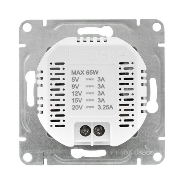 Механизм розетки USB-С, быстрая, алюминий Эпика EKF Механизм розетки USB-С, быстрая, алюминий Эпика EKF