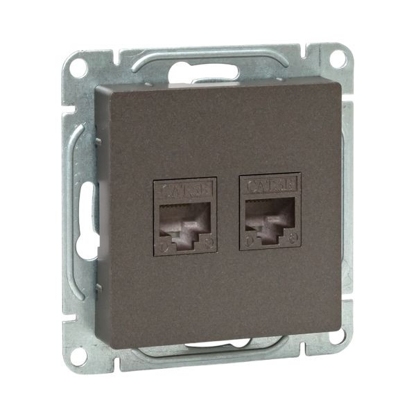 Механизм розетки RJ45 - 2шт, (cat5), мокко Эпика EKF Механизм розетки RJ45 - 2шт, (cat5), мокко Эпика EKF