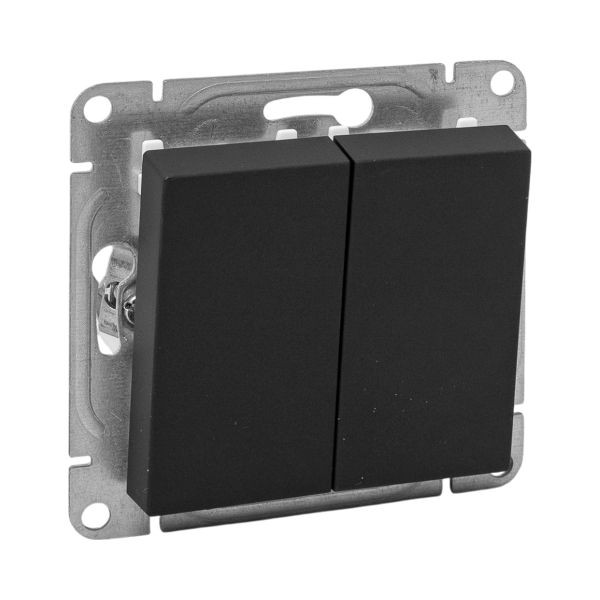 Механизм выключателя, двухклавишный, чёрный Эпика EKF Механизм выключателя, двухклавишный, чёрный Эпика EKF