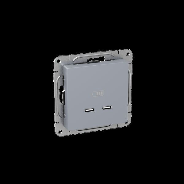 Механизм розетки USB-C - 2шт, алюминий Эпика EKF Механизм розетки USB-C - 2шт, алюминий Эпика EKF