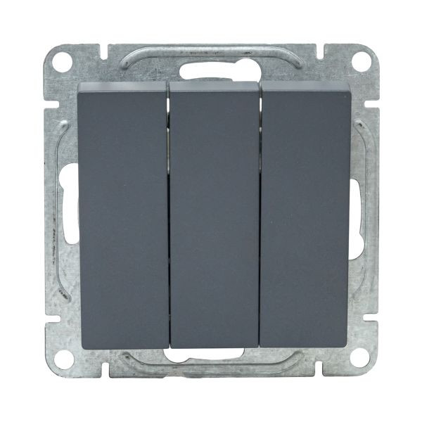 Механизм выключателя, трёхклавишный, графит Эпика EKF Механизм выключателя, трёхклавишный, графит Эпика EKF