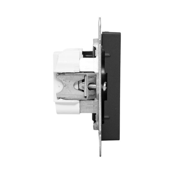 Механизм розетки, 16А, без заземления, со шторками, чёрный Эпика EKF Механизм розетки, 16А, без заземления, со шторками, чёрный Эпика EKF