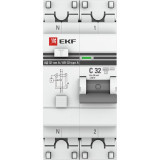 Дифференциальный автомат АД-32 1P+N 32А/30мА (хар, C, A, электронный, защита 270В) 6кА EKF PROxima DA32-6-32-30-a-pro