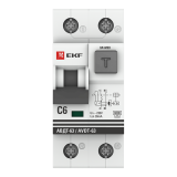 Дифференциальный автомат АВДТ-63 6А/30мА (характеристика C, эл-мех, тип А) 6кА EKF PROxima DA63-6-30
