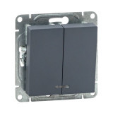 Механизм выключателя, двухклавишный, с подсветкой, графит Эпика EKF