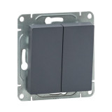 Механизм выключателя, двухклавишный, перекрёстный, графит Эпика EKF