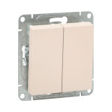 Механизм выключателя, двухклавишный, кремовый Эпика EKF