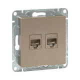 Механизм розетки RJ45 - 2шт, (cat5), шампань Эпика EKF