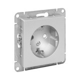 Механизм розетки, 16А, с заземлением, со шторками, алюминий Эпика EKF
