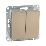 Механизм выключателя, двухклавишный, кнопочный, шампань Эпика EKF