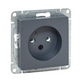 Механизм розетки, 16А, без заземления, без шторок, графит Эпика EKF