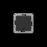 Механизм выключателя, одноклавишный, с подсветкой, чёрный Эпика EKF