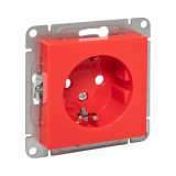 Механизм розетки, 16А, с заземлением, со шторками, красный Эпика EKF