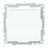 Валенсия Механизм розетки 1-местной с/з 16А белая с крышкой и защ, штор, IP44 EKF PROxima