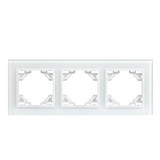 Минск Рамка 3-местная стеклянная белая EKF Basic