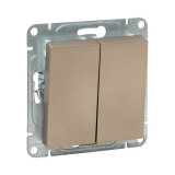 Механизм выключателя, двухклавишный, проходной, шампань Эпика EKF