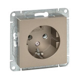 Механизм розетки, 16А, с заземлением, без шторок, шампань Эпика EKF