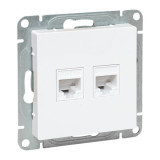 Механизм розетки RJ45 - 2шт, (cat5), белый Эпика EKF